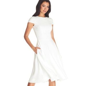 Dress The Population Livia Sophisticated Ivory Fit And Flare Dress